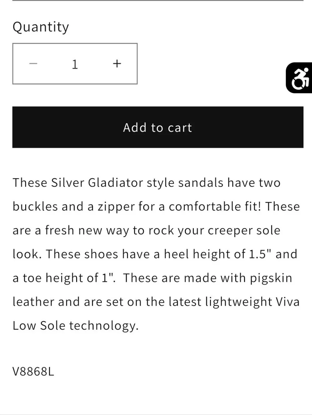 TUK silver gladiator leather creeper goth shoe sandals 10